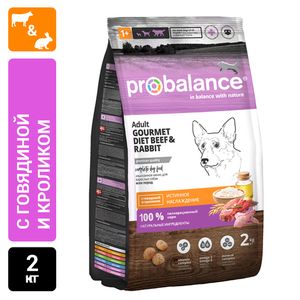 Сухой корм ProBalance Gourmet diet Adult для взрослых собак с говядиной и кроликом