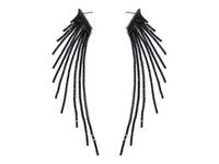 Серьги Вечерние Black, 16см, со стразами