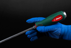 0516M9-12 отвертка шлиц силовая с мет.затыльником