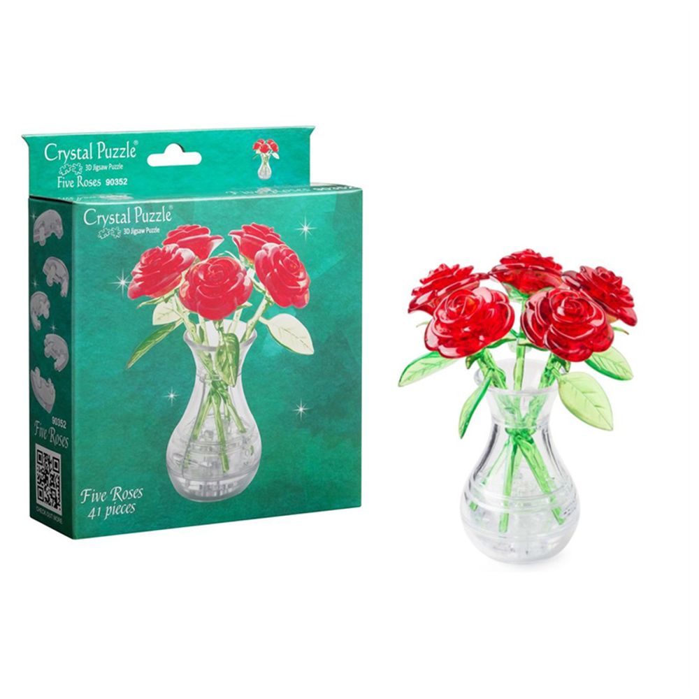 Пазл 3D Crystal puzzle " Букет в вазе. Красный", картонная коробка
