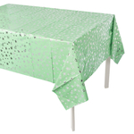 Скатерть металлизированная в мятном цвете с серебряными звездами, 137*183 см