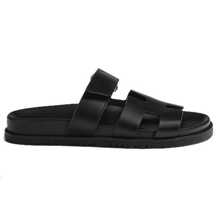 Hermes Chypre functional windbreaker wear fashion sandals women's black, H222100Z 02