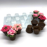 Пластиковая форма для конфет Горшок Кашпо МИНИ (11 ячеек)