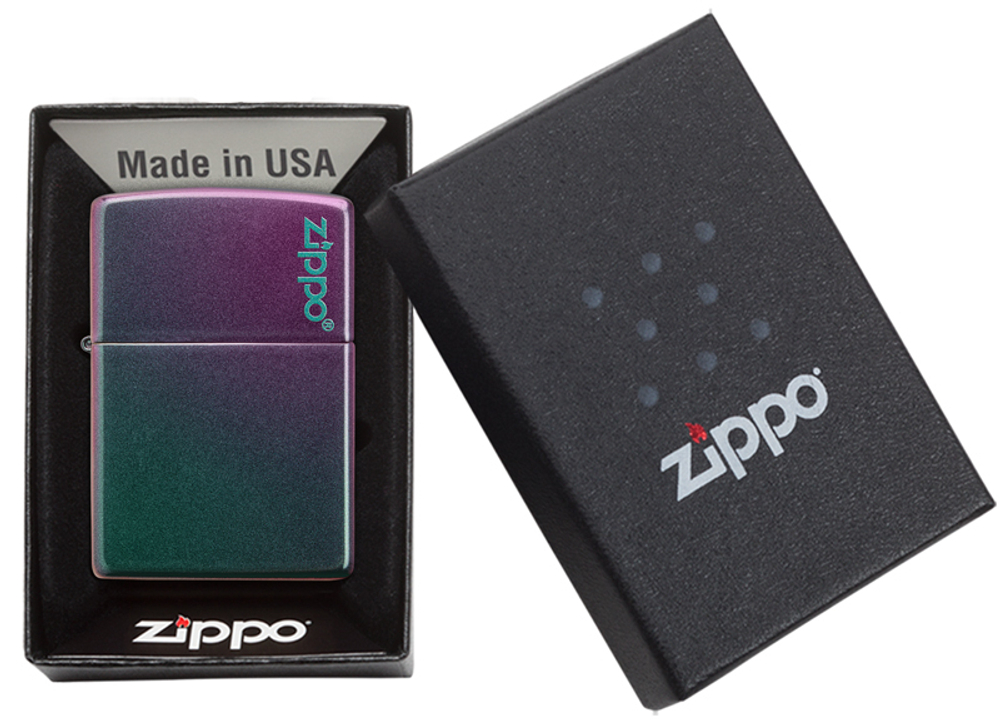 Зажигалка фиолетовая с логотипом Iridescent ZIPPO 49146ZL