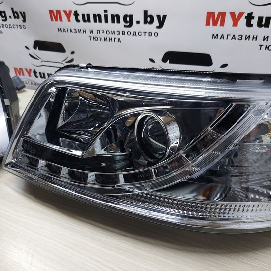 Передняя оптика CHROME для  VW T5 04.03-08.09