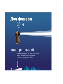Фонарь-светильник на батарейках, 30м магнит/крюк