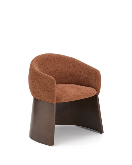 Стул Bosca из терракотовой синели и шпона ореха