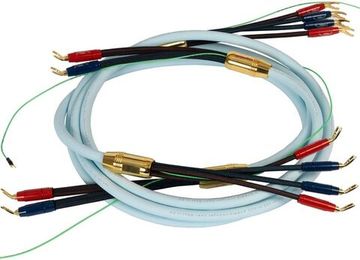 Готовый акустический кабель Van den Hul Mounted set 3T The Cloud SE Hybrid. 5 метров пара. Разъем BERRI bi-wiring (2-4). Цвет: золотой