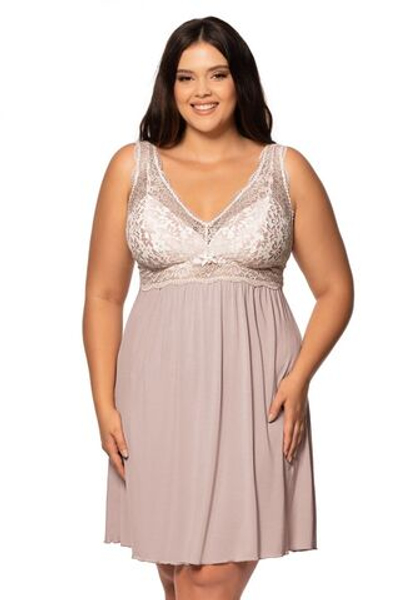 Сорочка Lara с кружевным лифом (Размер: XXXL) (Цвет: кофейный)