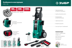 Мойка высокого давления ЗУБР АВД-180