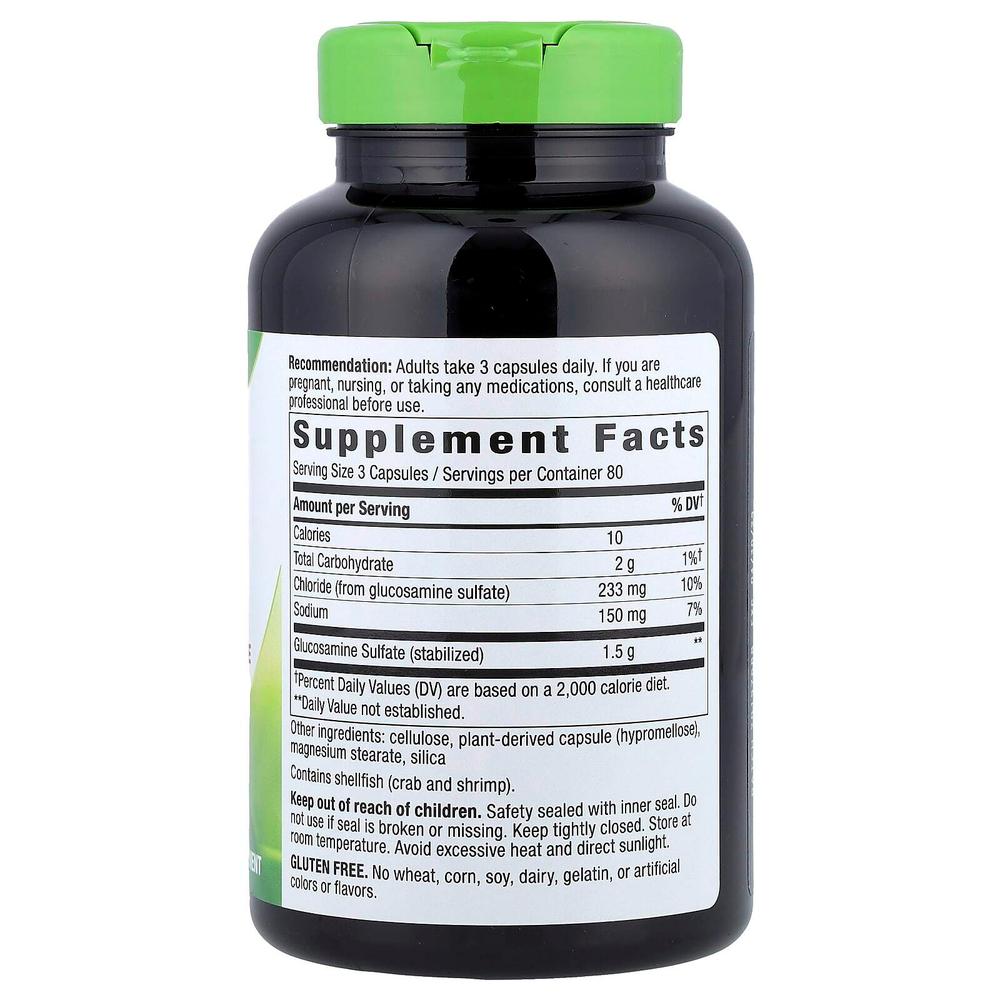 Nature's Way, GS-500™, сульфат глюкозамина, стабильная форма, 240 капсул (0,5 г в 1 капсуле)