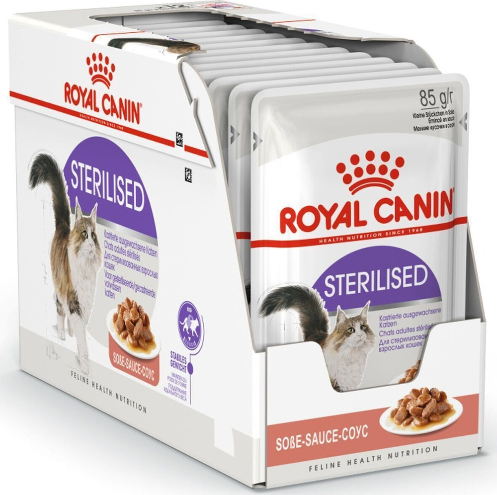 Влажный корм Royal Canin Sterilised для стерилизованных кошек, в соусе, 24 шт x 85 г