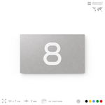 Табличка с номером 8 на дверь квартиры, для офиса, кабинета, аудитории, склада, серая 120х70 мм, Айдентика Технолоджи