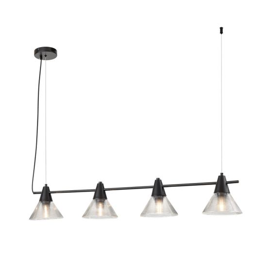 6595/4A MODERNI LN25 183 черный/прозрачный, металл/стекло Подвес E27 4*60W 220V CORNE