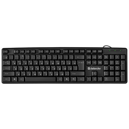 Клавиатура проводная DEFENDER Element HB-520, USB, 104 клавиши + 3 дополнительные клавиши, черная