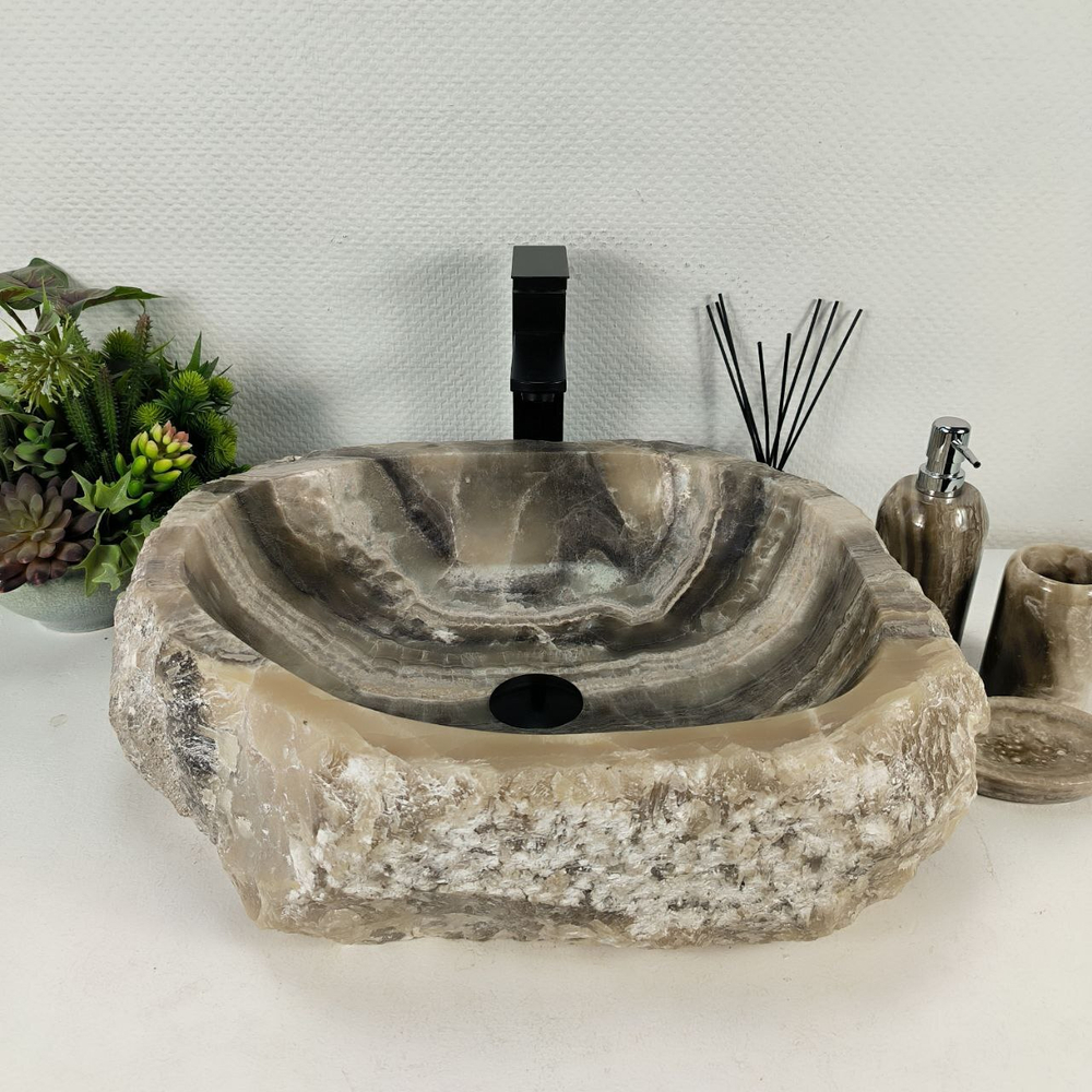 Раковина из оникса Erozy Grey EO-64435 52*44*15 0156