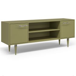 Тумба под ТВ Арт Колор matte 155см Классик Сильвер Зеленая олива матовая