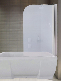 Душевое ограждение RIVER BAIKAL 85 ПР Ограждение на ванну 85х130 10000008294 Прямоугольная Универсальная  Хром