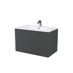 Тумба с умывальником IDDIS Bild, подвесная, 80 см, темно-серый, BIL80G0i95K