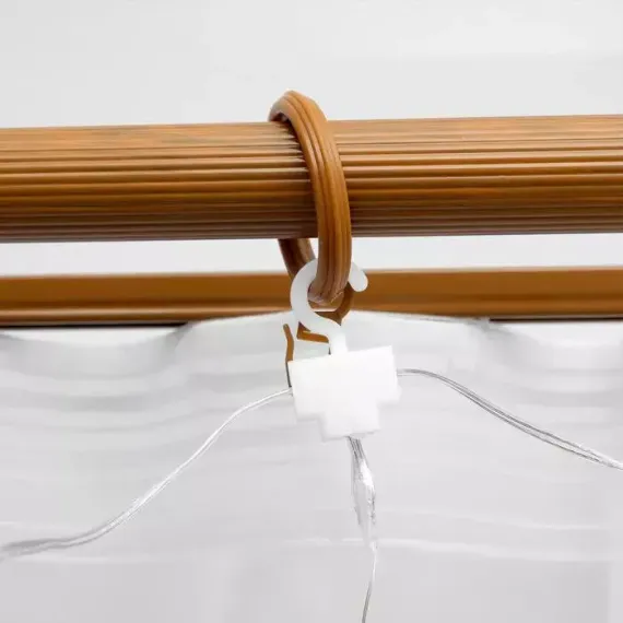 Занавес-роса 2.8×3 м. на крючках, пульт, IP20, серебристая нить, 300 белых LED, 8 режимов, USB, Luazon Lighting (4814716)