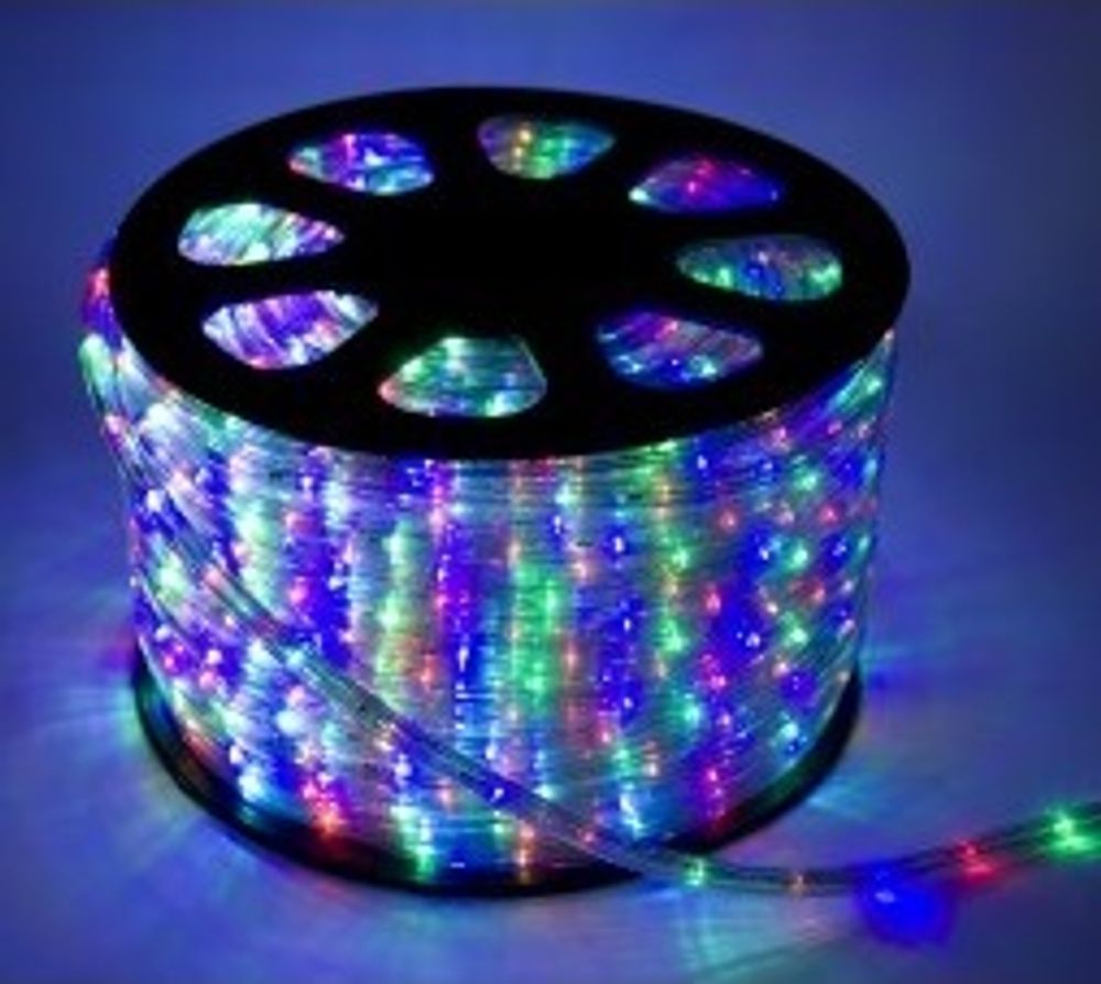 Дюралайт светодиодный, двухпроводной, круглый 11 мм, RGB, 36 LED/м, кратность резки 2 метра