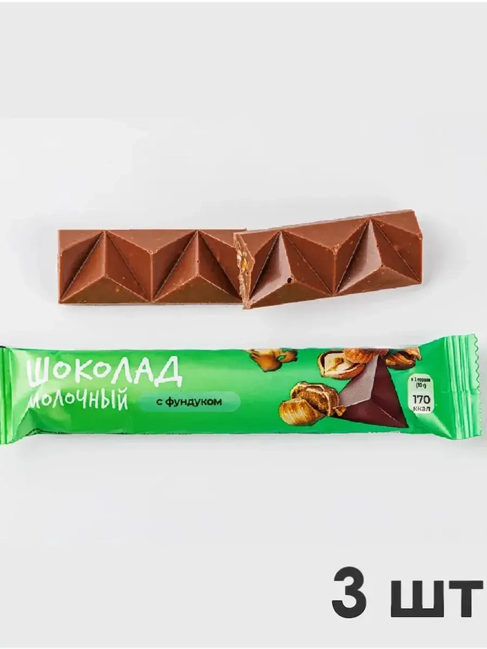 Шоколад молочный с фундуком, 30 г