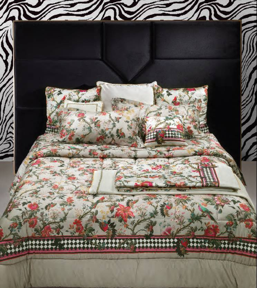 Постельное белье 2 спальное евро Roberto Cavalli Botanic ivory 001