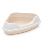 Лоток для кошек угловой (с бортом)(бежевый)