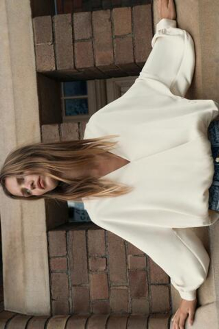 ZARA АТЛАСНАЯ БЛУЗА НА ЗАПÁХЕ, ЭКРЮ