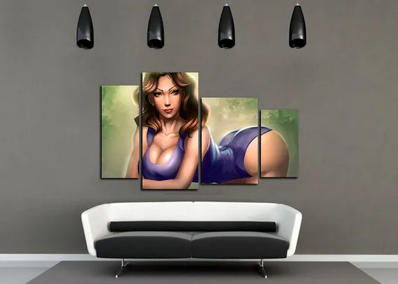 Модульная картина "Жаркая девушка"