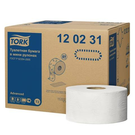 Бумага туал. 2 сл. TORK ADVANCED T2 170 м 1 шт белый 1214 л.