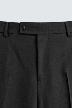 ZARA КОСТЮМНЫЕ БРЮКИ ИЗ 100% ШЕРСТИ, ЧЕРНЫЙ