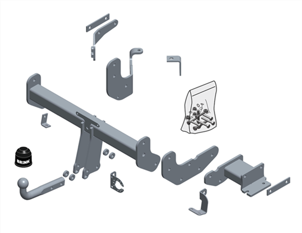 Фаркоп Brink (Thule) 648900 для Kia Sorento 2015-(паспорт и сертификат в комплекте)(без электрики)