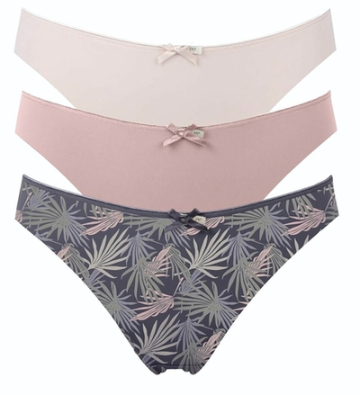 Набор из 3 серо-розовых трусиков-слип Olivia (Размер: S) (Цвет: серый с розовым)