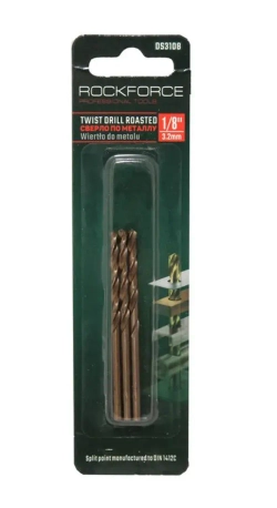Сверло по металлу 2мм HSS+Co(3шт), в блистере RockForce##Rock FORCE RF-DS3564