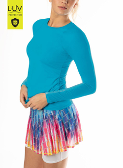 Женская теннисная футболкаLucky in Love Luv Breeze L/S Crew Women - Blue