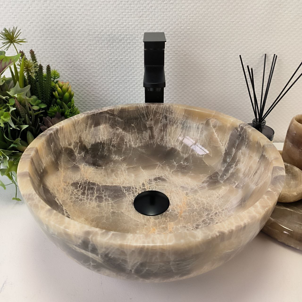 Раковина из оникса Bowl Grey TinLip BO-63030 40*40*15 44
