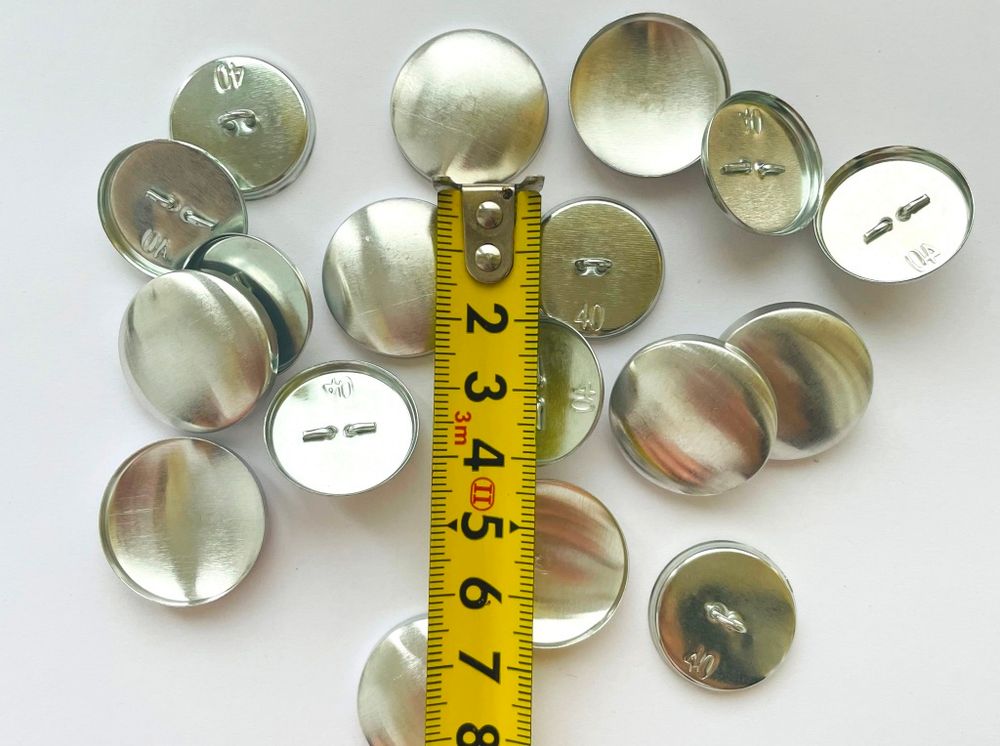 Пуговицы для обтяжки тканью № 40 металл (фасовка 10 шт)