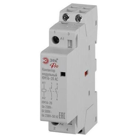 Контактор модульный КМ16-20 АС PRO NO-902-322 ЭРА Б0062305
