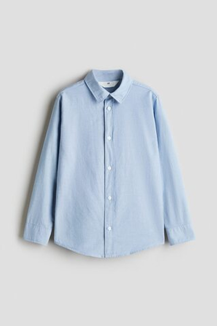 H&M Рубашка из хлопка, светло-голубой