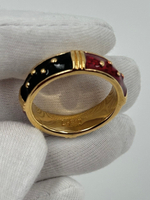 Кольцо с красной и чёрной эмалью Joan Rivers