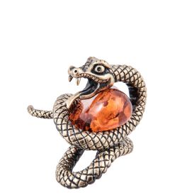 Народные промыслы AM-3983 Фигурка «Змея Корпоратив» (латунь, янтарь)