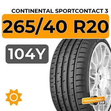 Continental SportContact 3 265/40 R20 104Y XL