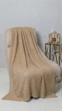 Плед пуховый ПД004-08 бежевый