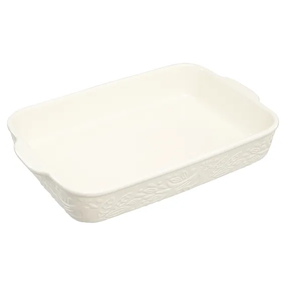 Блюдо для запекания birds of paradise, 42х27 см, кремовое