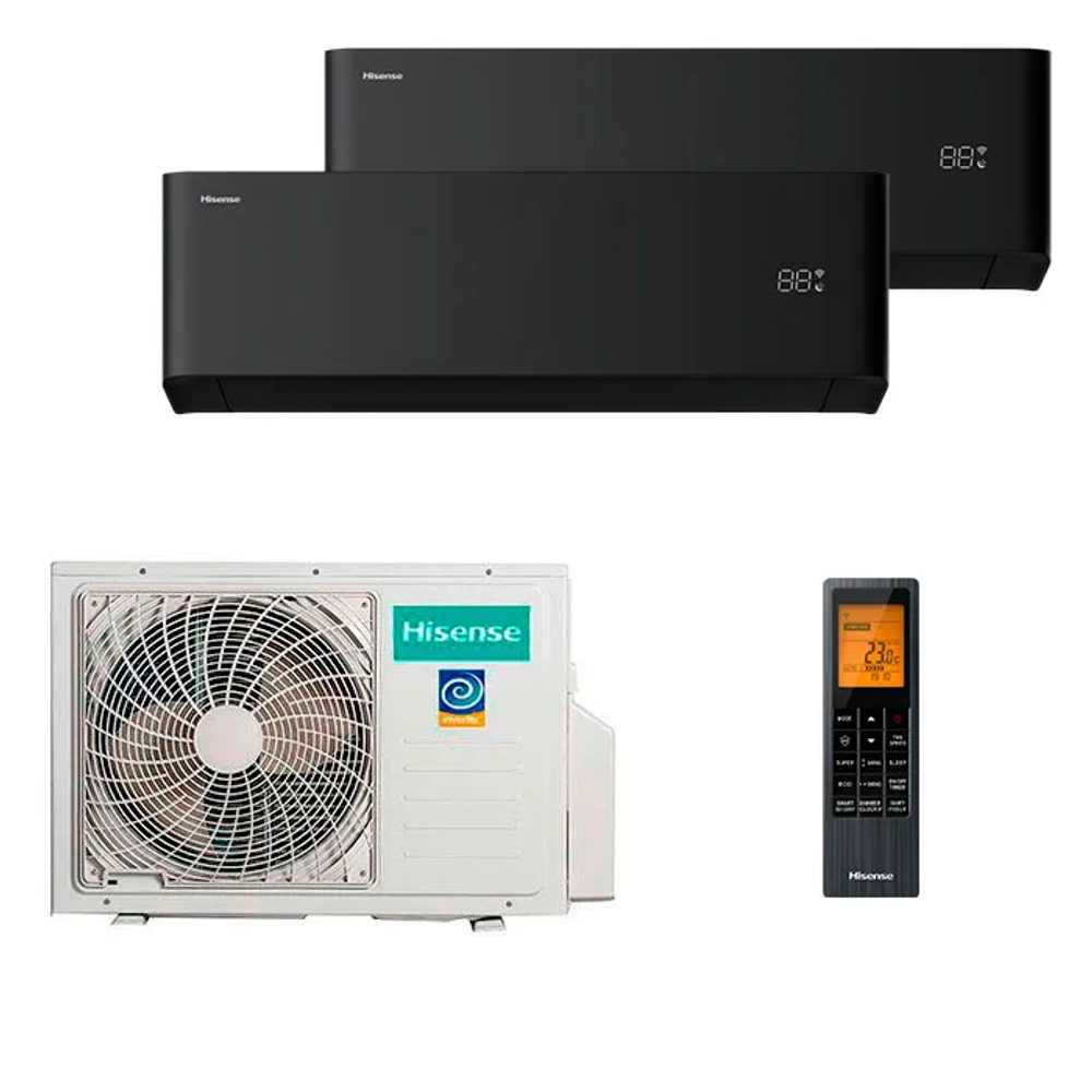 Мульти сплит-система Hisense на 2 комнаты (25+25 кв.м.) VIBE PRO CARBON