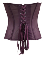 Сексуальный корсет из флокированной сетки (Размер: L) (Цвет: бордовый)