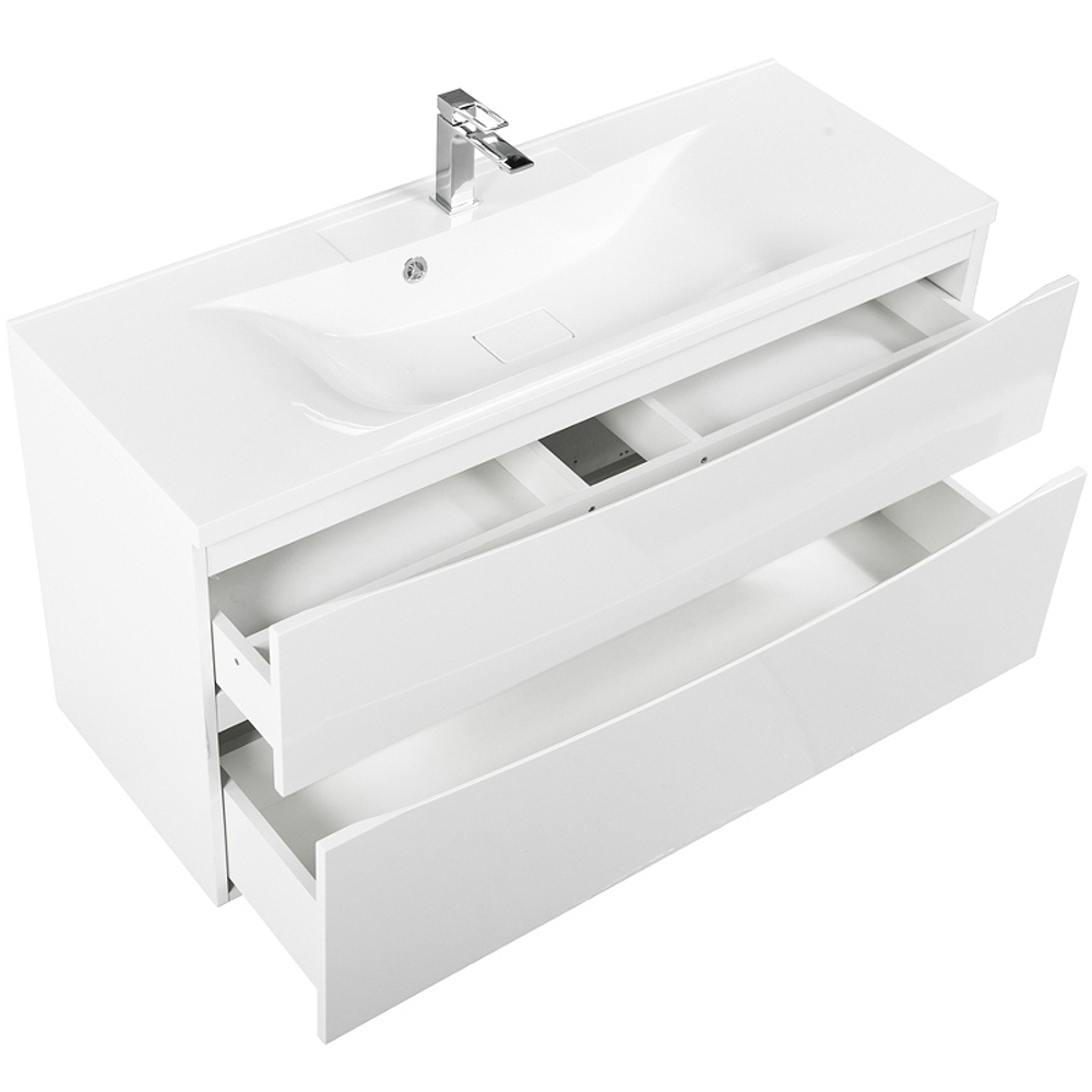 Тумба под раковину BelBagno Marino-H60 110 MARINO-H60-1100-2C-SO-BL-P подвесная Bianco Lucido