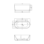 Ванна акриловая Vincea VBT-426-1700MW 1700*800*580, белый матовый, щелевой перелив, слив белый