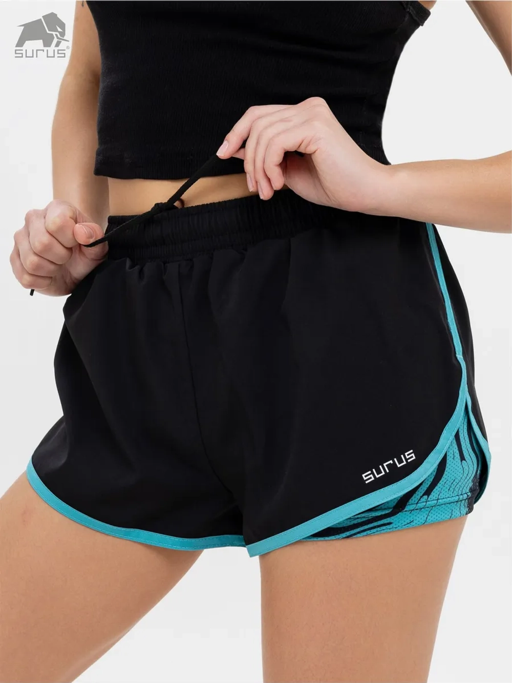 Спортивные шорты двойные для тренировок